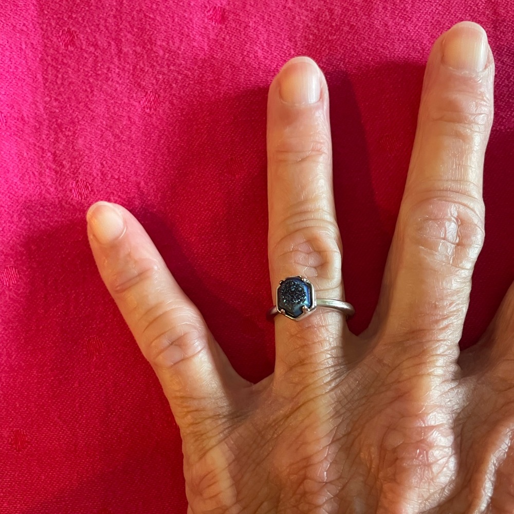 Kendra Scott Silver Ring with Lapis Stone size 5